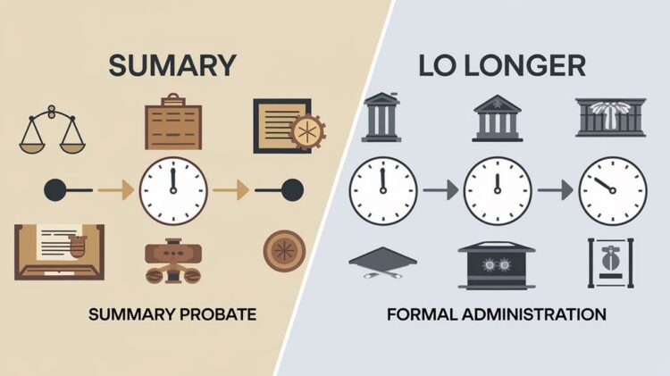 Summary vs Formal Probate Process Chart